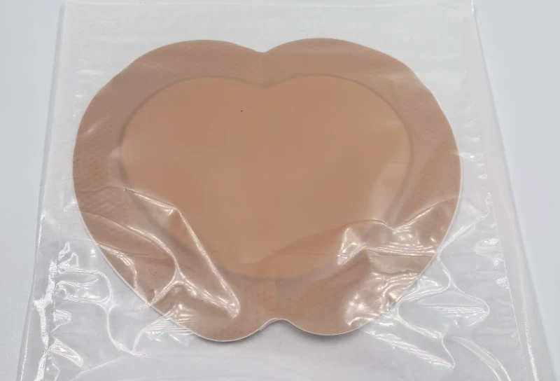 Heart-Shaped Soft Silicone Foam Dressing with Adhesive Absorbent Pad | Silicone Border Dressing